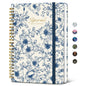 Taja Lined Spiral Journal Notebook for Women, Pretty College Ruled Notebook for Work & Note Taking, A5 Hardcover Journal for Writing, Cute Aesthetic 140 Pages, Midnight Bloom