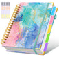 Hardcover Spiral Notebook journal with Removable Dividers Tabs, 300 Pages Leather 5 Subject Notebook College Ruled, 8"x10" Large B5 Notebooks for Work School Note taking, Lined Journal for Women,Pink