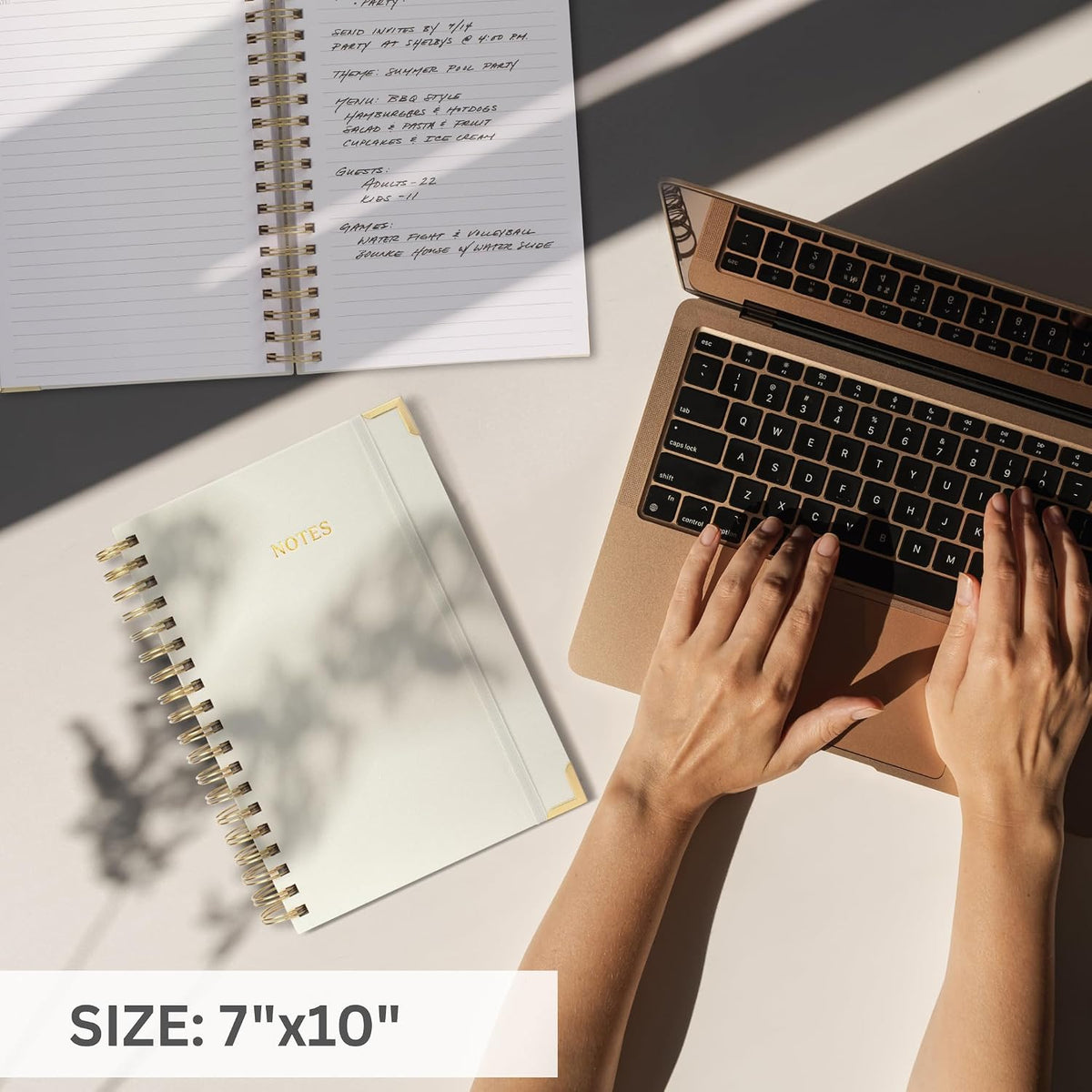 Aesthetic Thick Spiral Notebook Journal For Women in B5 - Linen Hardcover