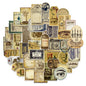 PRSTINCOL Vintage Journaling Stickers,Scrapbook Supplies for Planners,100Pcs Junk Journal Supplies with Antique Map Prints, Distressed Edges for Teenagers Adults