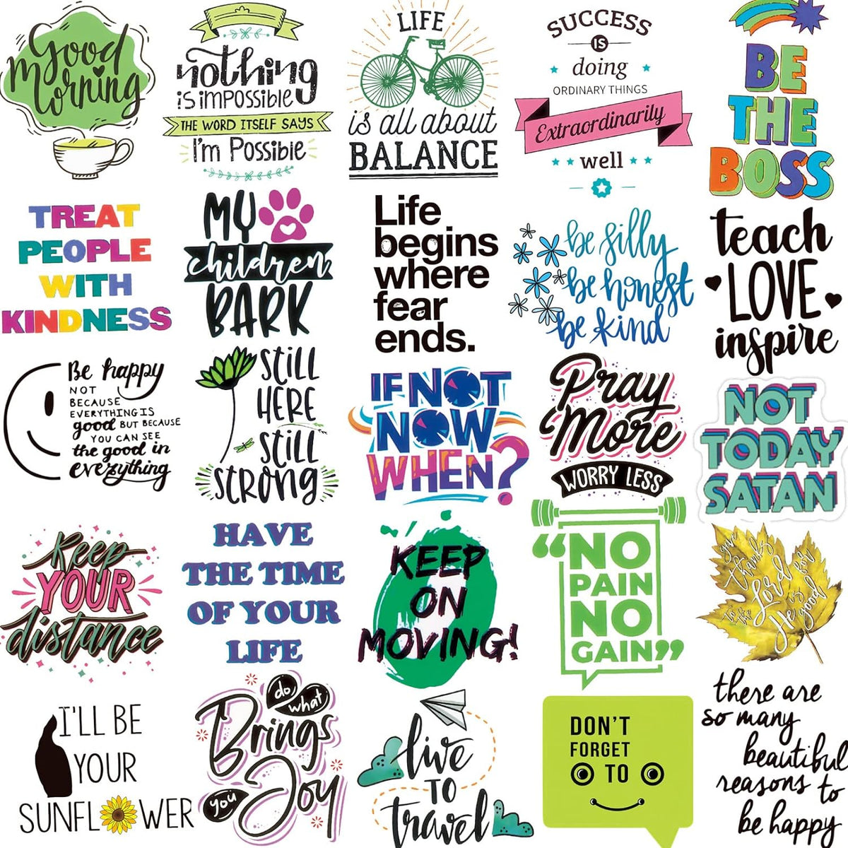 300PCS Motivational Inspirational Stickers for Scrapbook Planner Journaling