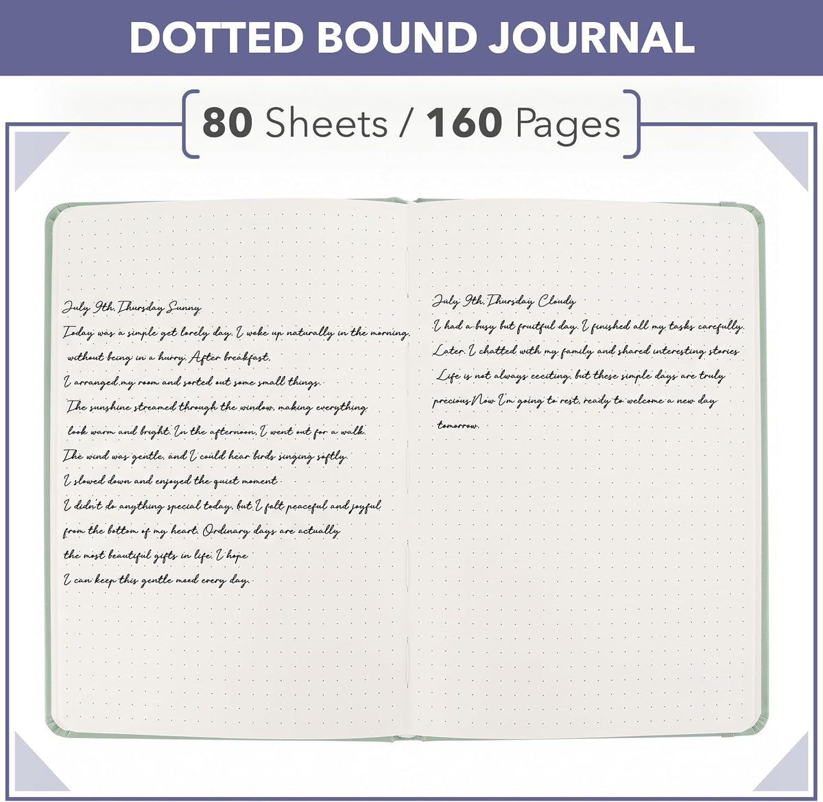 Mr. Pen- Dotted Journal Notebook, A5(5.7" x 8.4"), 160 Pages