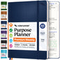 Roterunner Purpose Planner Notebook A5 5.8”x8.3” Undated 2026 Daily Weekly and Monthly Productivity Goal Setting Tool for Work Home ADHD Planner for Adults Self Care Journal (Tan Hardcover)