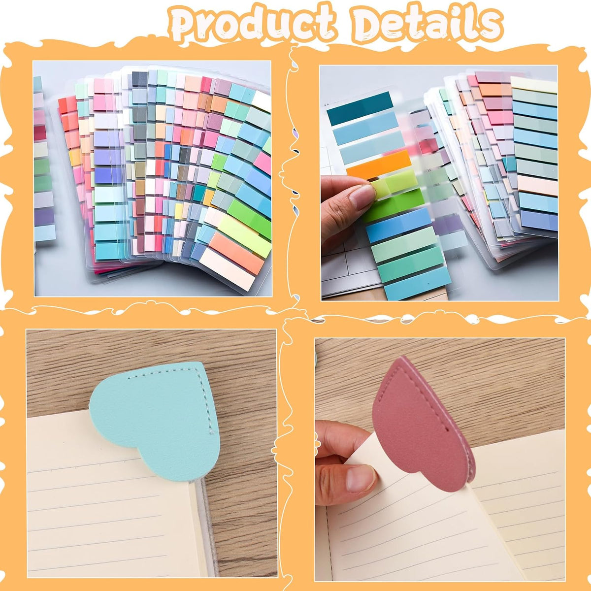 72 Pcs Book Annotation Kit Supplies with Bookmarks Index Tabs Sticky Notes Ballpoint Pen Clear Pull-Ring Bags for Reading Bookish Club Gifts