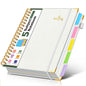 5 Subject Spiral Notebook Journal with Removable Dividers Tabs, 300 Pages Organizer Notebooks for Work School, 8"x10" Hardcover Leather Notebook College Ruled, Large Lined Journal for Women Men,Green