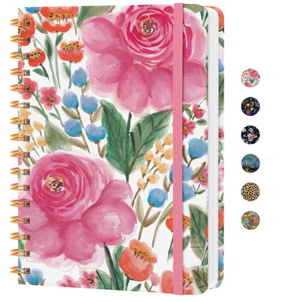 Lined Spiral Journal Notebook, A5 College Ruled Notebook for Note-Taking