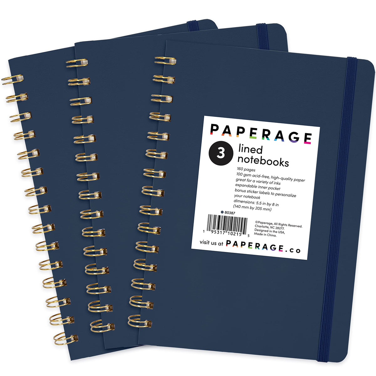 PAPERAGE Lined Spiral Journal Notebook, (Whimsical Garden), 160 Pages, Hardcover Journal for Women & Men, Medium 5.5 in x 8 in - 100 GSM, Thick Paper, Spiral Notebook for Work, School & Journaling