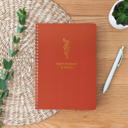 Simple Daily Planner Undated & To Do List Notebook for Work - Terracotta