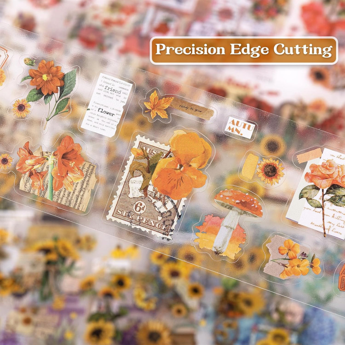555pcs Vintage Floral Stickers for Journaling & Scrapbooking