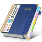 5 Subject Spiral Notebook Journal with Removable Dividers Tabs, 300 Pages Organizer Notebooks for Work School, 8"x10" Hardcover Leather Notebook College Ruled, Large Lined Journal for Women Men,Green