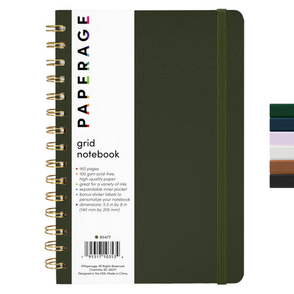 PAPERAGE Lined Spiral Journal Notebook, (Whimsical Garden), 160 Pages, Hardcover Journal for Women & Men, Medium 5.5 in x 8 in - 100 GSM, Thick Paper, Spiral Notebook for Work, School & Journaling