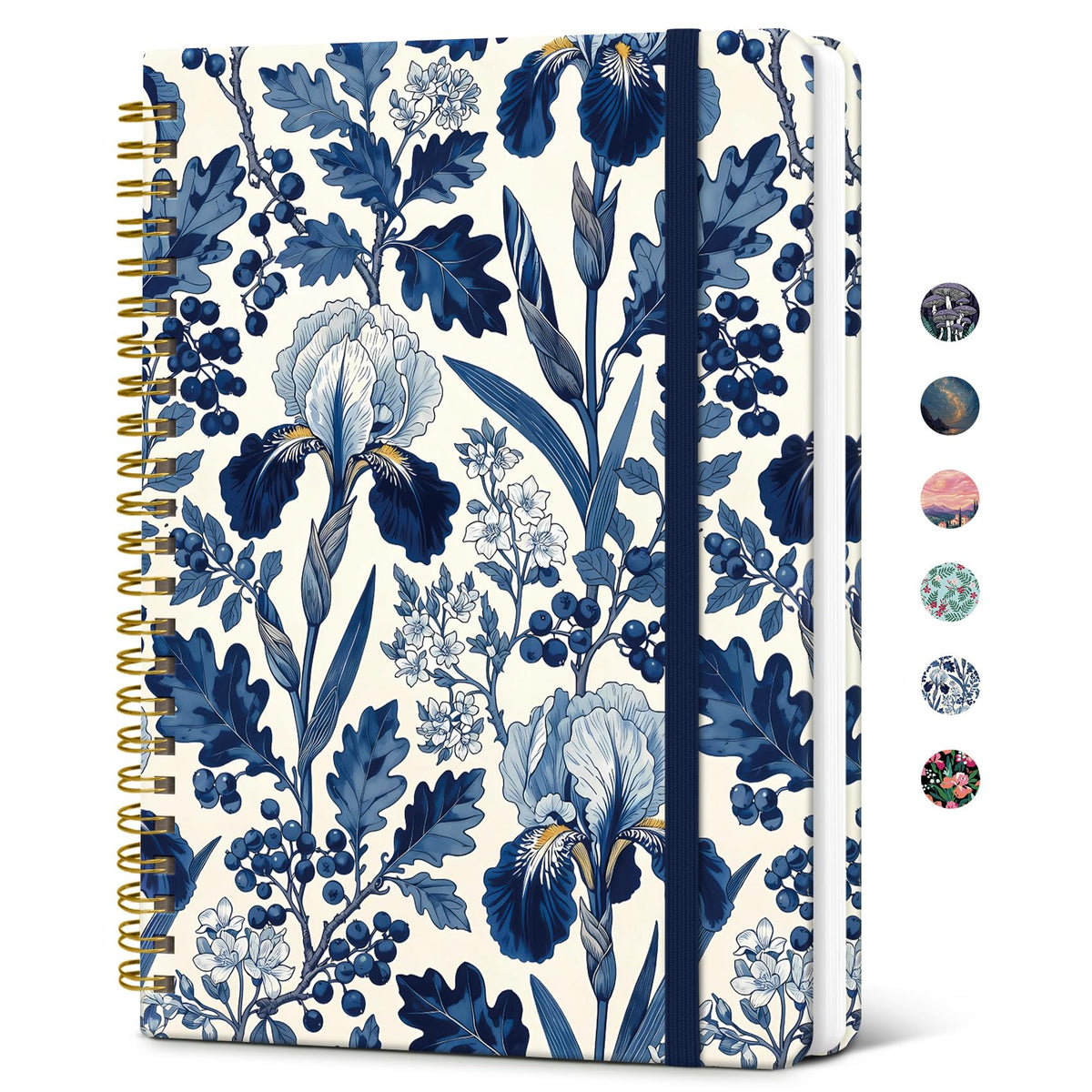 Taja Lined Spiral Journal Notebook for Women, Pretty College Ruled Notebook for Work & Note Taking, A5 Hardcover Journal for Writing, Cute Aesthetic 140 Pages, Butterfly