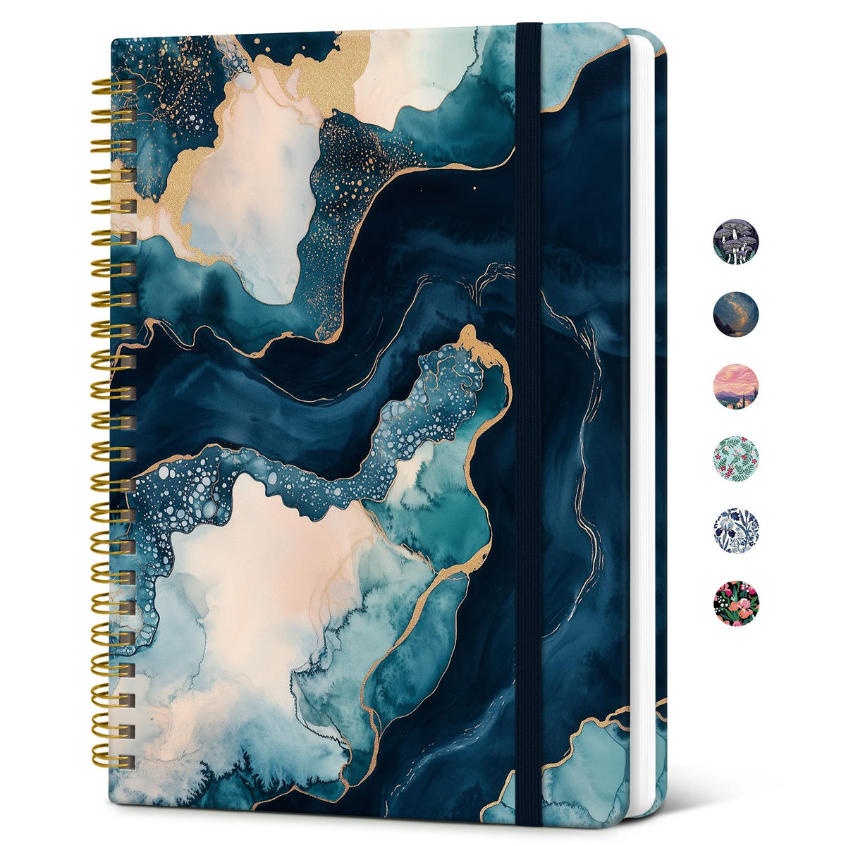 Taja Lined Spiral Journal Notebook for Women, Pretty College Ruled Notebook for Work & Note Taking, A5 Hardcover Journal for Writing, Cute Aesthetic 140 Pages, Butterfly