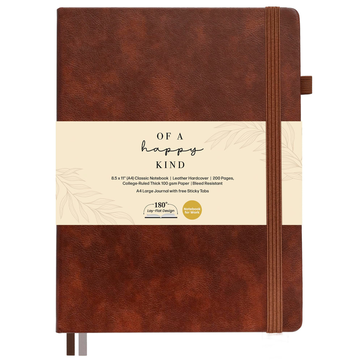 Classic Lined Journal Notebook 8.5x11" A4 Hardcover Leather - Brown Journal