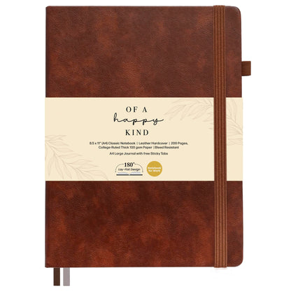 Classic Lined Journal Notebook 8.5x11" A4 Hardcover Leather - Brown Journal