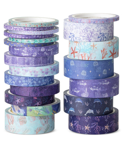 Mr. Pen- Washi Tape Set, 21 Rolls, Assorted Sizes, Floral