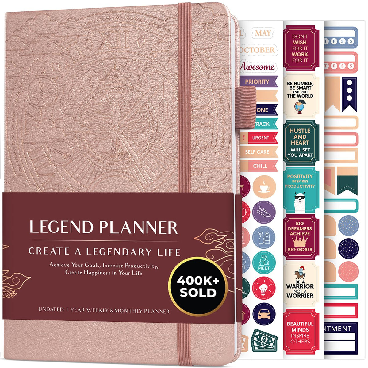Legend Planner Undated, Weekly & Daily Goal Journal, A5 Black