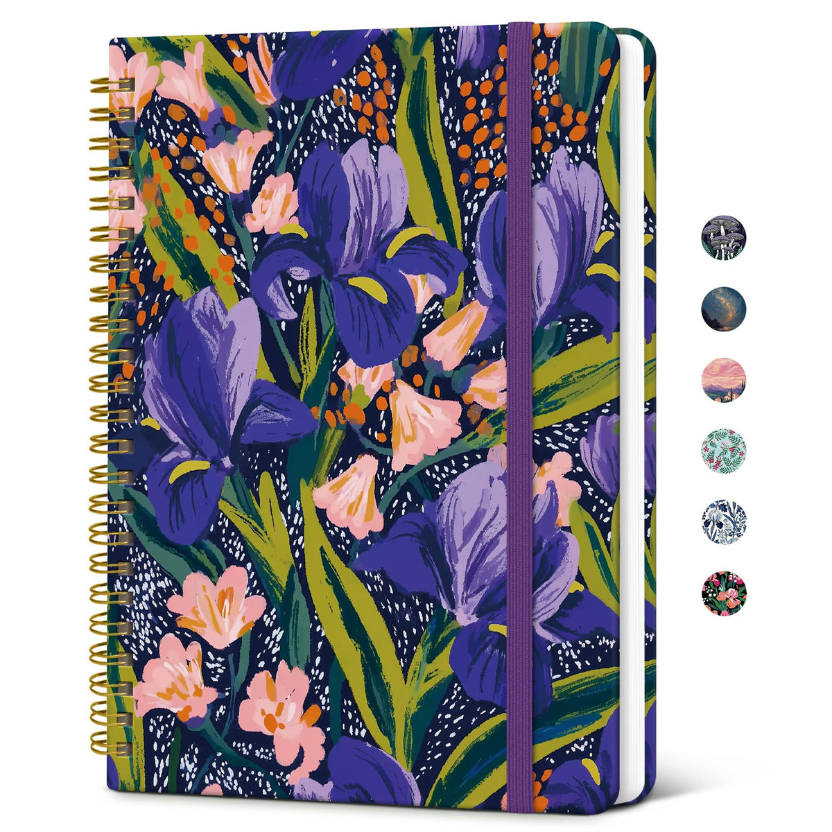 Taja Lined Spiral Journal Notebook for Women, Pretty College Ruled Notebook for Work & Note Taking, A5 Hardcover Journal for Writing, Cute Aesthetic 140 Pages, Butterfly