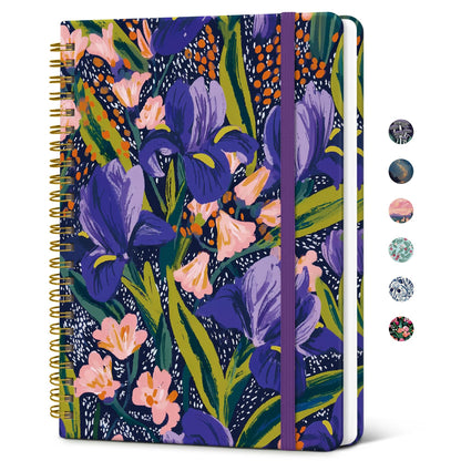 Taja Lined Spiral Journal Notebook for Women, Pretty College Ruled Notebook for Work & Note Taking, A5 Hardcover Journal for Writing, Cute Aesthetic 140 Pages, Butterfly