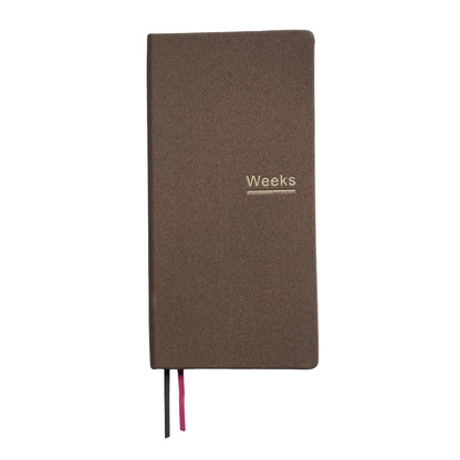 Undated Weekly Planner Notebook Pocket Organizer Appointment Book Journal Notebook A6 Week Plan Notepad (Beige with cover)