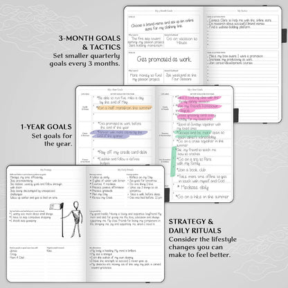 Legend Planner Undated, Weekly & Daily Goal Journal, A5 Black