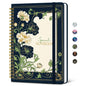 Taja Lined Spiral Journal Notebook for Women, Pretty College Ruled Notebook for Work & Note Taking, A5 Hardcover Journal for Writing, Cute Aesthetic 140 Pages, Midnight Bloom