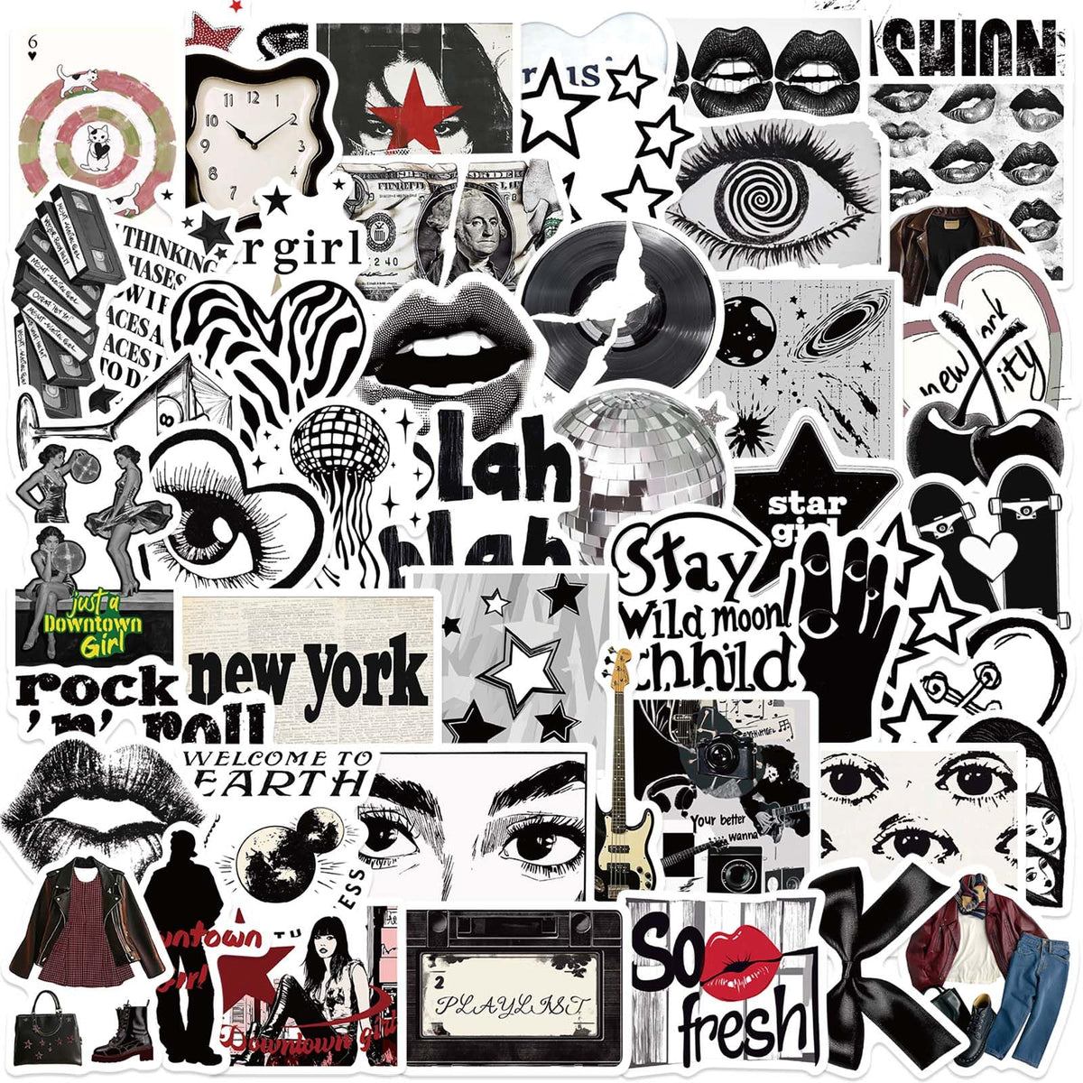 Aesthetic Downtown Girls Stickers Pack Trendy Y2K Stickers(50)