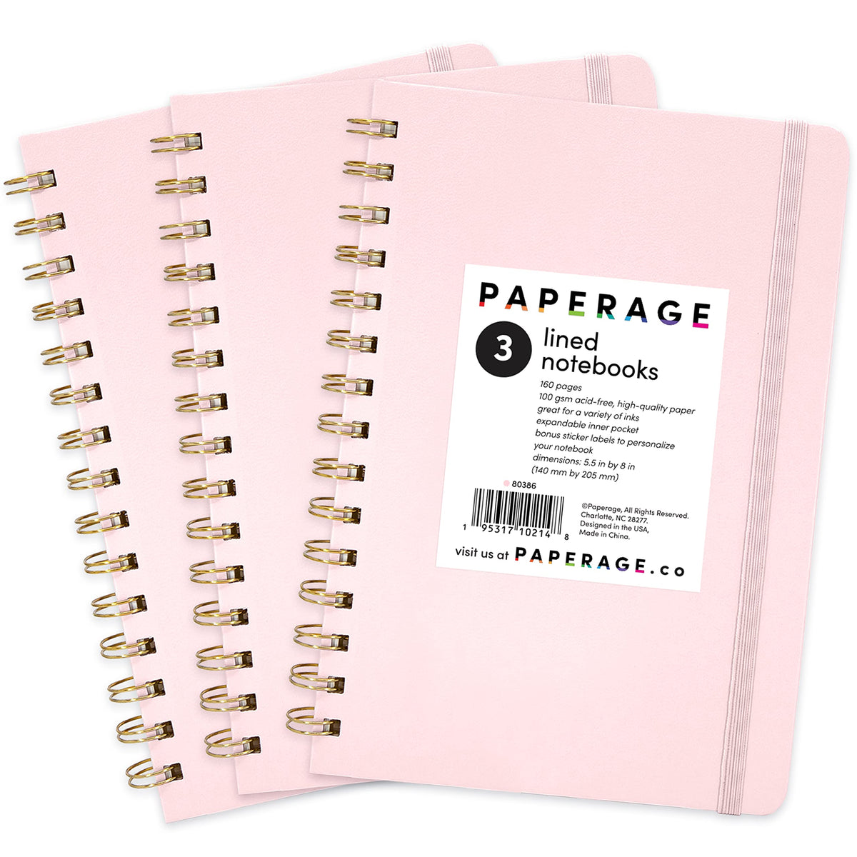 PAPERAGE Lined Spiral Journal Notebook, (Whimsical Garden), 160 Pages, Hardcover Journal for Women & Men, Medium 5.5 in x 8 in - 100 GSM, Thick Paper, Spiral Notebook for Work, School & Journaling