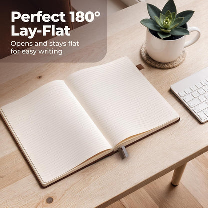Classic Lined Journal Notebook 8.5x11" A4 Hardcover Leather - Brown Journal