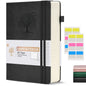Lined Journal Notebook -365 Pages A5 Thick Journals for Writing Ruled Notebook, Hardcover Leather Journal for Women Men Daily Journal Notebook for Work, Note Taking, 100Gsm Lined Paper( 5.75'' X 8.38'' Green)