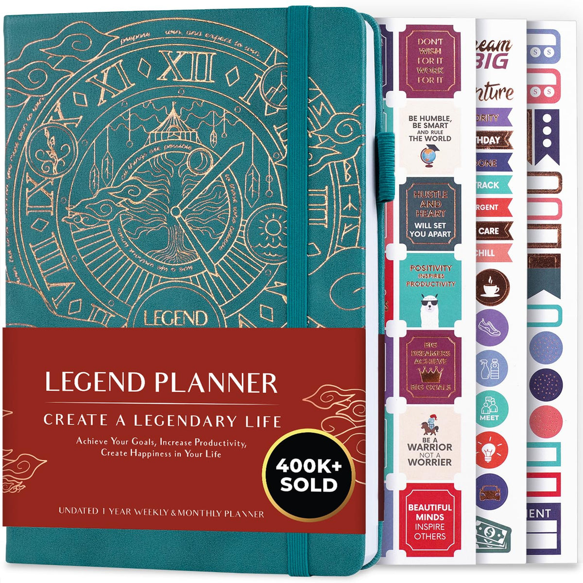 Legend Planner Undated, Weekly & Daily Goal Journal, A5 Black