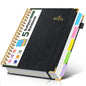 5 Subject Spiral Notebook Journal with Removable Dividers Tabs, 300 Pages Organizer Notebooks for Work School, 8"x10" Hardcover Leather Notebook College Ruled, Large Lined Journal for Women Men,Green