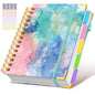 Hardcover Spiral Notebook journal with Removable Dividers Tabs, 300 Pages Leather 5 Subject Notebook College Ruled, 8"x10" Large B5 Notebooks for Work School Note taking, Lined Journal for Women,Pink