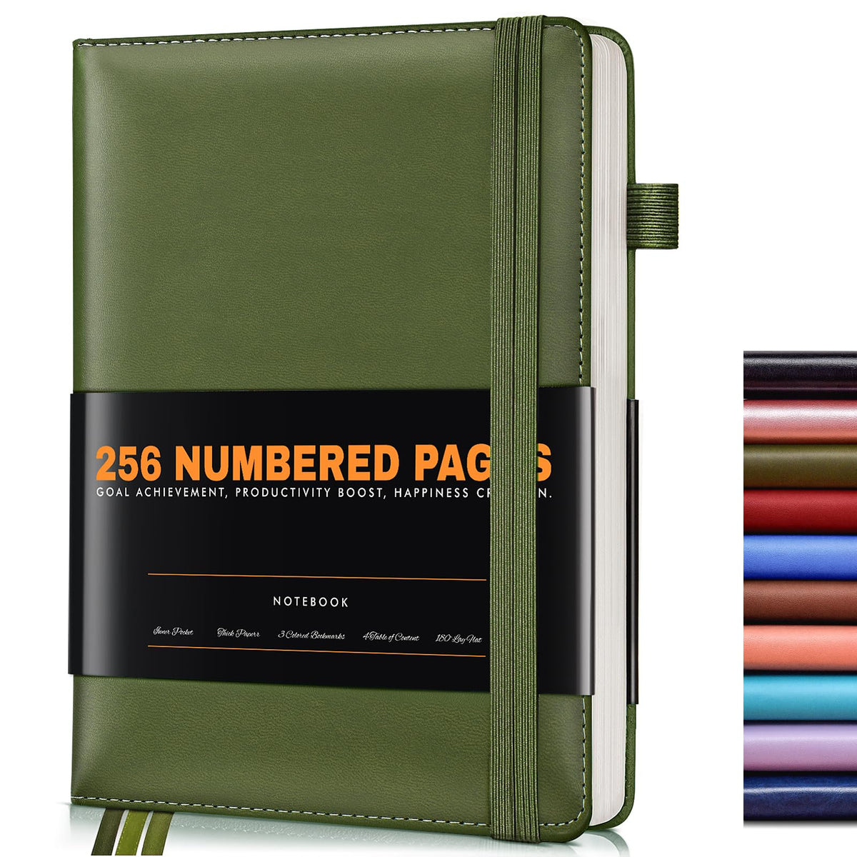 Lined Journal Notebook for Women Men, 256 Numbered Pages Hardcover Leather Journals for Writing, A5 Journaling Notebooks, College Ruled Journal for Business Work School Note Taking 5.75" x 8.38" Brown
