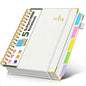 5 Subject Spiral Notebook Journal with Removable Dividers Tabs, 300 Pages Organizer Notebooks for Work School, 8"x10" Hardcover Leather Notebook College Ruled, Large Lined Journal for Women Men,Green