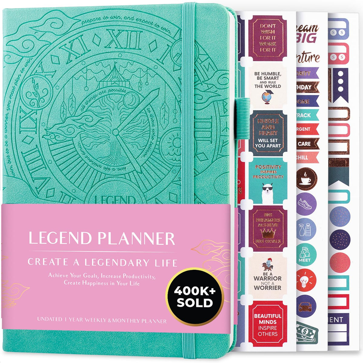 Legend Planner Undated, Weekly & Daily Goal Journal, A5 Black