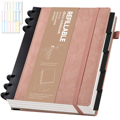 Yoment Refillable Journal Notebooks for Work, Journal for Women Men,Pink