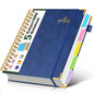 5 Subject Spiral Notebook Journal with Removable Dividers Tabs, 300 Pages Organizer Notebooks for Work School, 8"x10" Hardcover Leather Notebook College Ruled, Large Lined Journal for Women Men,Green