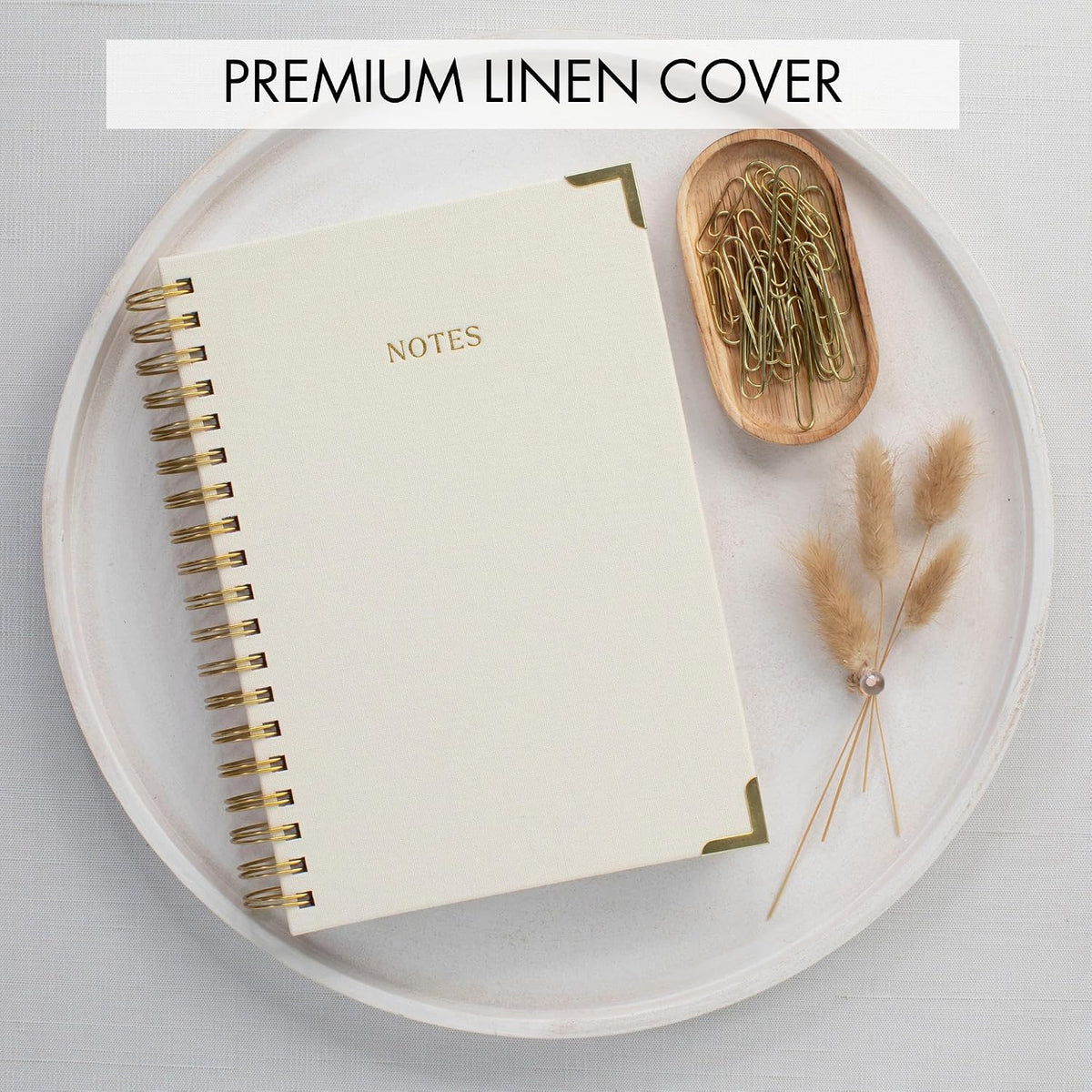 Aesthetic Thick Spiral Notebook Journal For Women in B5 - Linen Hardcover