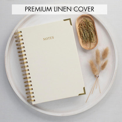 Aesthetic Thick Spiral Notebook Journal For Women in B5 - Linen Hardcover