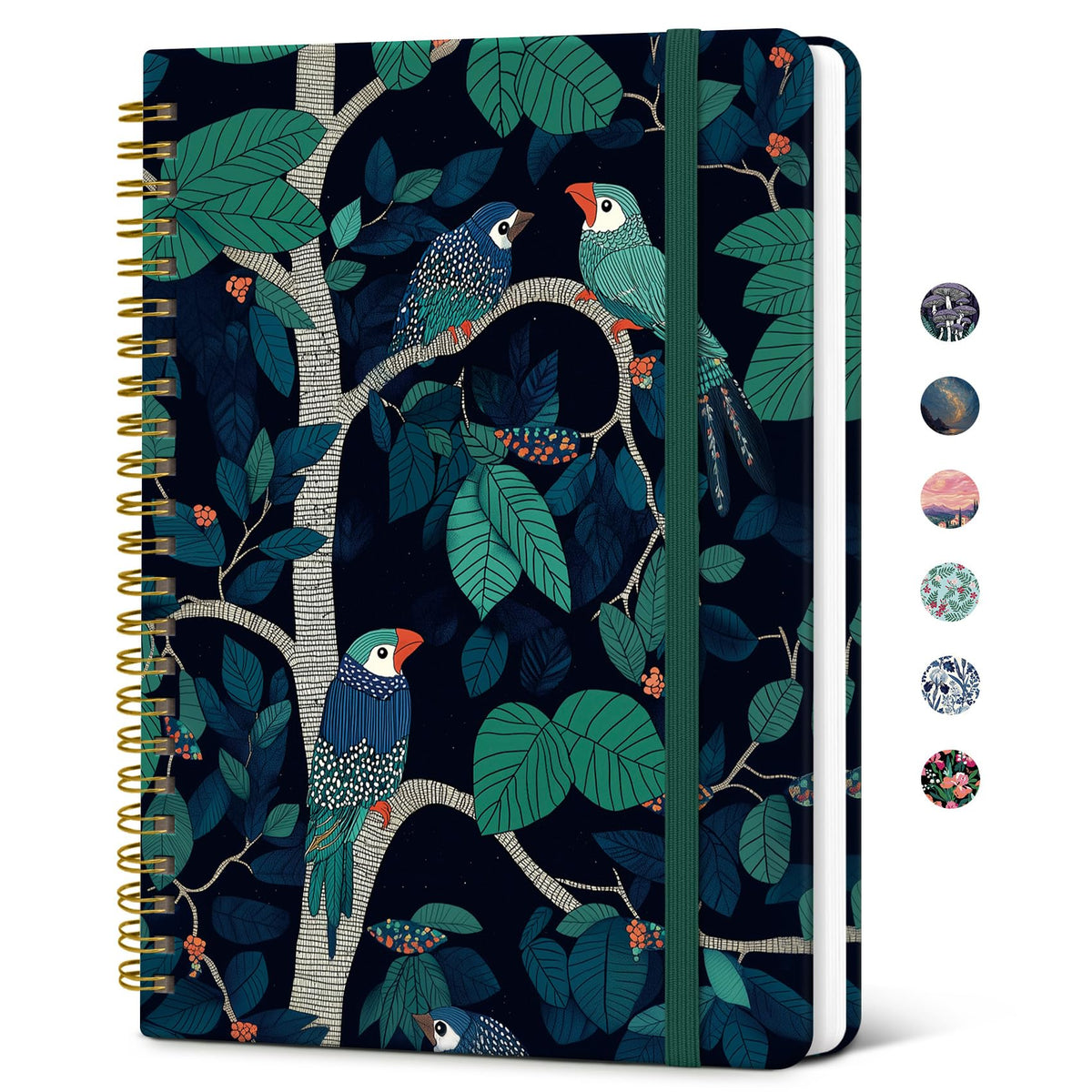 Taja Lined Spiral Journal Notebook for Women, Pretty College Ruled Notebook for Work & Note Taking, A5 Hardcover Journal for Writing, Cute Aesthetic 140 Pages, Butterfly