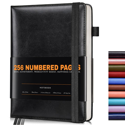 Lined Journal Notebook for Women Men, 256 Numbered Pages Hardcover Leather Journals for Writing, A5 Journaling Notebooks, College Ruled Journal for Business Work School Note Taking 5.75" x 8.38" Brown