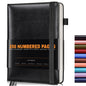Lined Journal Notebook for Women Men, 256 Numbered Pages Hardcover Leather Journals for Writing, A5 Journaling Notebooks, College Ruled Journal for Business Work School Note Taking 5.75" x 8.38" Brown
