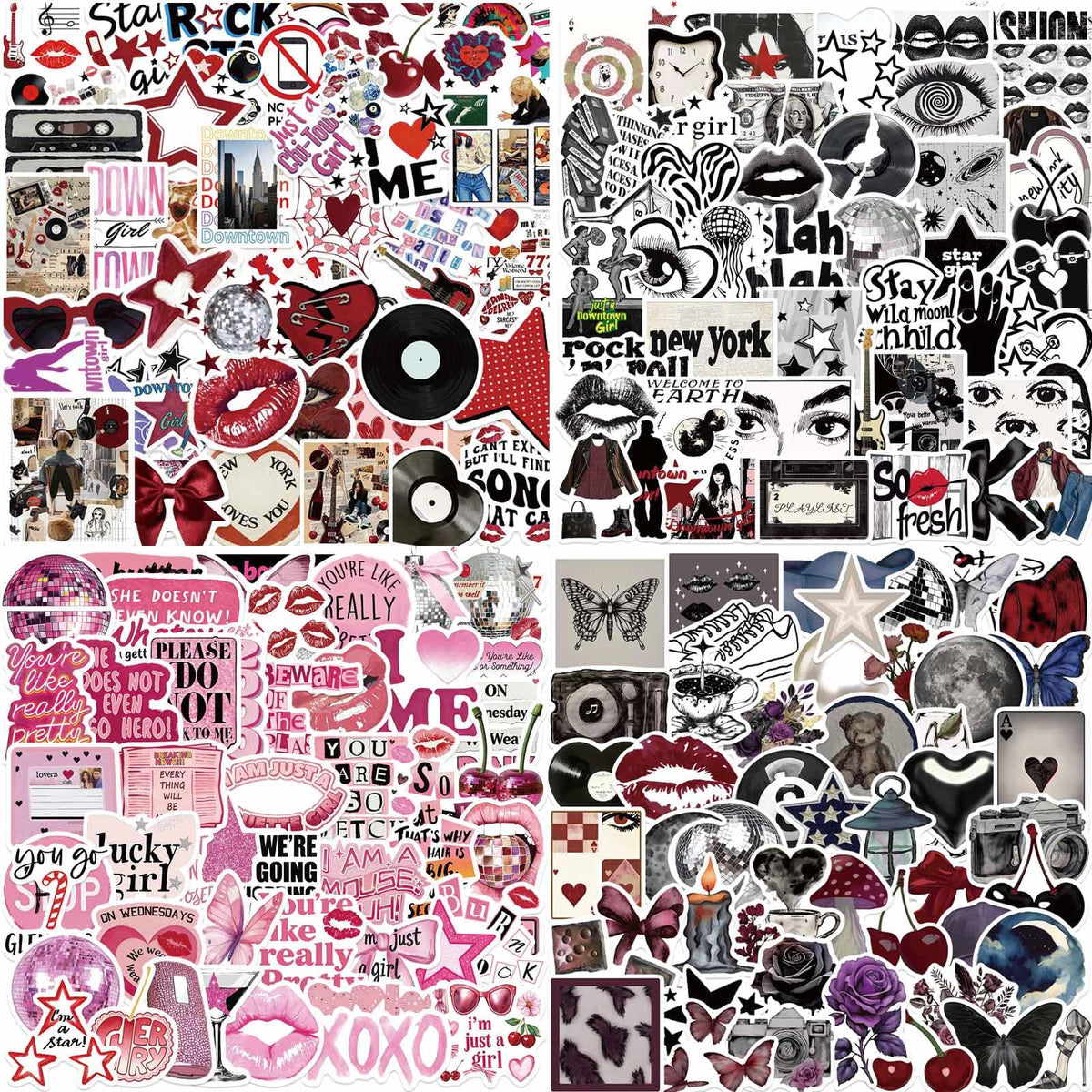 Aesthetic Downtown Girls Stickers Pack Trendy Y2K Stickers(50)