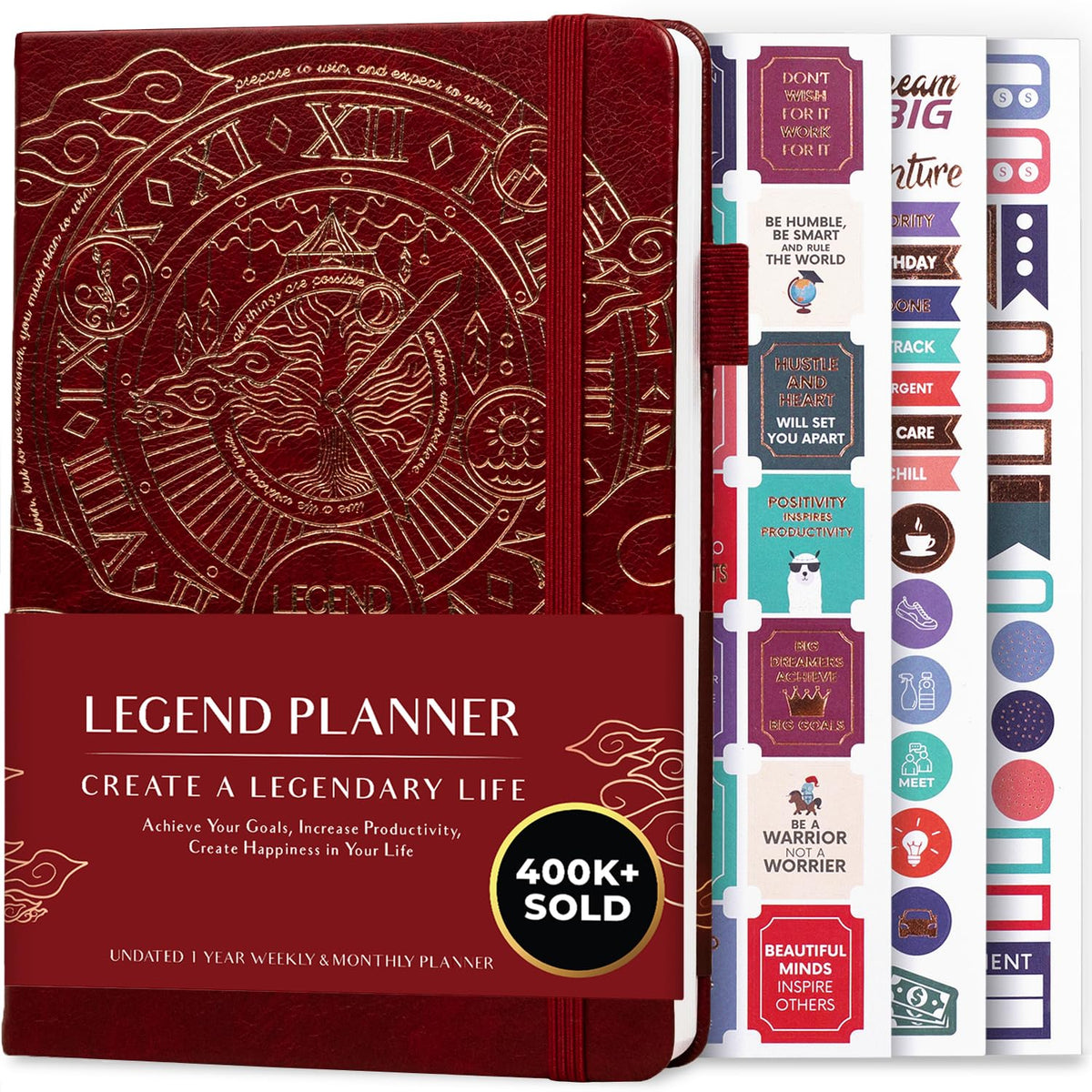 Legend Planner Undated, Weekly & Daily Goal Journal, A5 Black