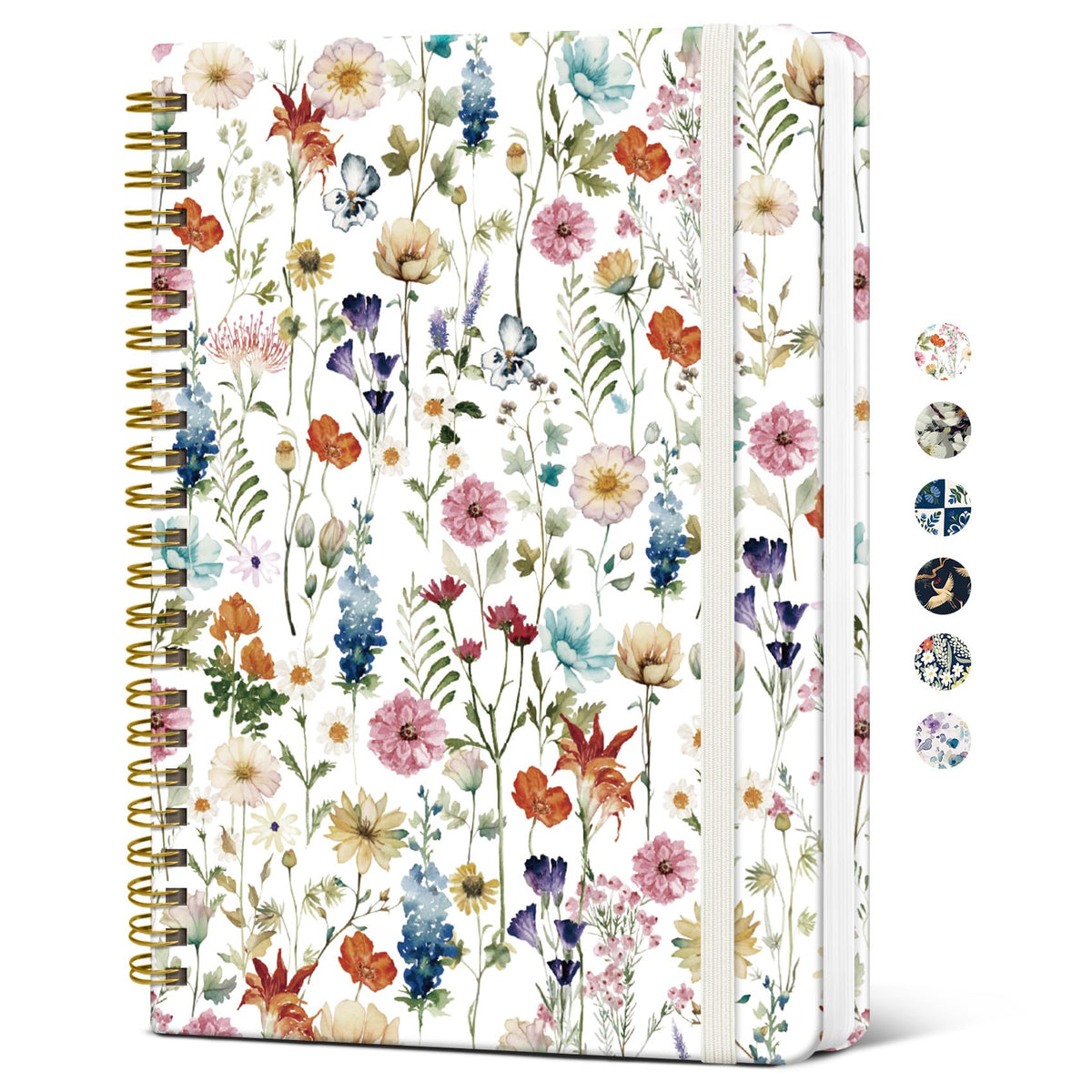 Taja Spiral Lined Journal for Women, Pretty Hardcover Journal Notebook, A5