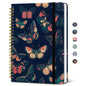 Taja Lined Spiral Journal Notebook for Women, Pretty College Ruled Notebook for Work & Note Taking, A5 Hardcover Journal for Writing, Cute Aesthetic 140 Pages, Butterfly