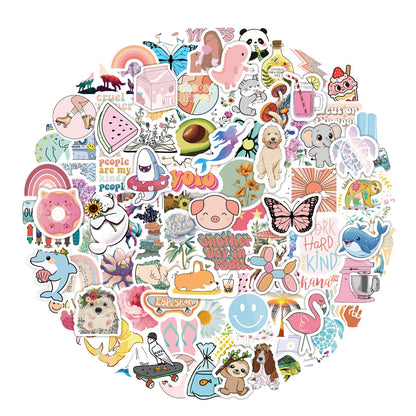200 Pcs Cute Aesthetic Water Bottle Stickers for Kids, Waterproof Vinyl