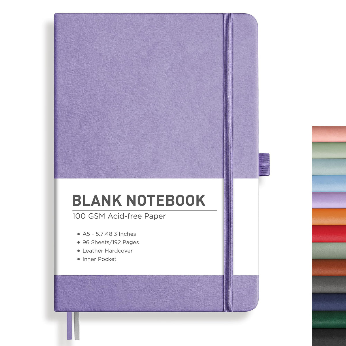 RETTACY Lined Journal Notebook, 192 Numbered Pages, A5 Size (5.7'' x 8.3'')