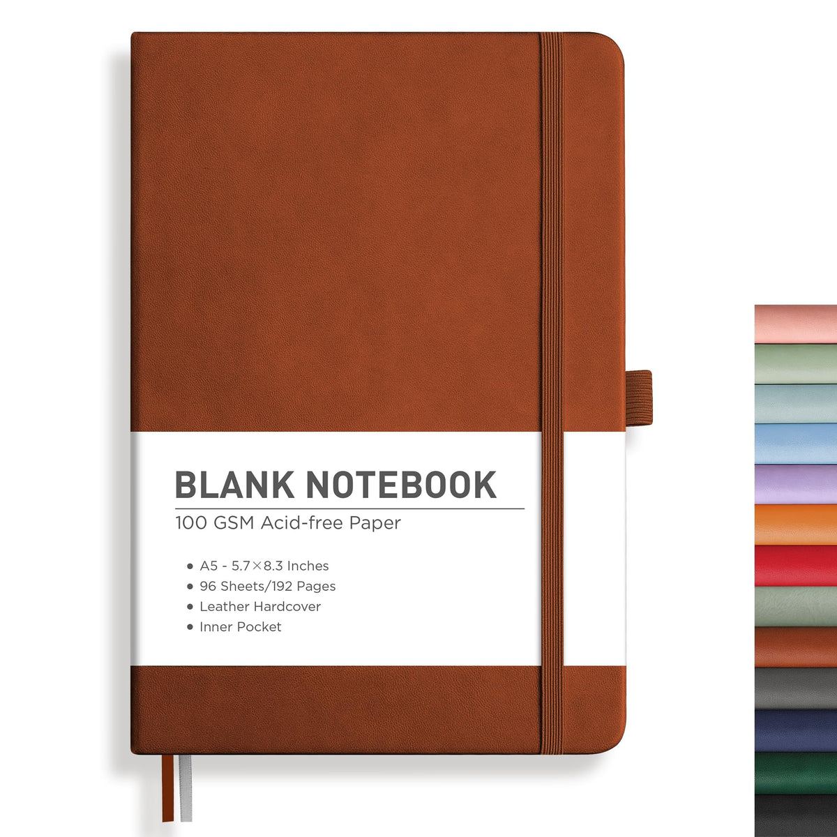 RETTACY Lined Journal Notebook, 192 Numbered Pages, A5 Size (5.7'' x 8.3'')